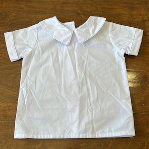 Classic Whimsy boys white Short Sleeve Undershirt Peter pan collar size 3T